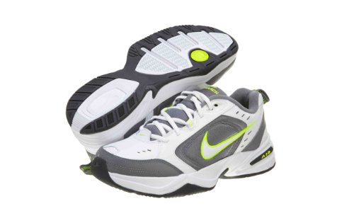NIKE Men's Air Monarch IV White/White/Cool Grey/Volt Training Shoe 8 Men US