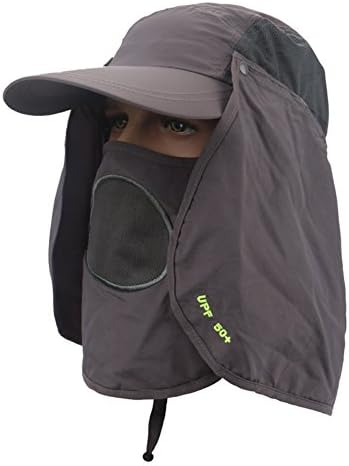 Sun Hat Fishing Hat UPF 50+ with Removable Neck&amp;Face Flap Cover for Fishing Hunting Cycling Camping Men Women