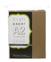 Darice Smooth A2 Envelopes, 4.375 x 5.75-Inch, Kraft, 50-Pack