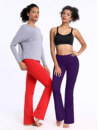 BUBBLELIME 29"/31"/33"/35"/37" Inseam Bootcut Yoga Pants High Waist Moisture Wicking Long Bootleg - Thumbnail 4
