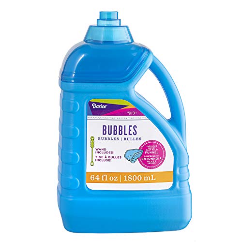 Darice 64-Ounce Bubble Solution-Includes Wand and Easy Pour Funnel Top-Works with Bubble Machines-for Weddings, Birthdays and Outdoor Events