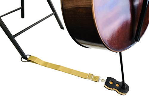 MI&VI Cello Anti-Slip Endpin Stop/Stopper w/ Straps - Perfect Real Wood Anchor, Holder Rest - Thumbnail 5
