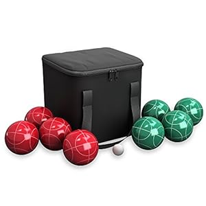 Bocce Ball Set – Outdoor Backyard Family Games for Adults or Kids – Complete with Bocce Balls, Pallino, and Equipment…