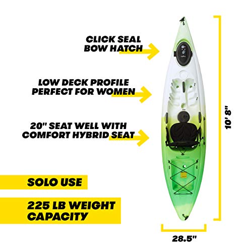 Ocean Kayak Venus 11 One-Person Women's Sit-On-Top Kayak, Envy, 10 Feet 8 Inches