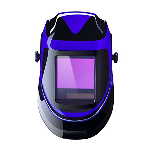 Deep Sea Solar Powered Welding Helmet Auto Darkening Professional Hood with Wide Lens Adjustable Shade Range 4/9-13 for Mig Tig Arc Weld Grinding Welder Mask