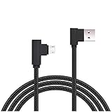 Micro USB Cable, AOKER [2Pack 6ft] [New] Right Angle 90 Degree Nylon Braided High Speed Micro USB Cable Fast Charger for Samsung Galaxy S7/S6/S5/Edge,Note 5/4/3,HTC,LG,Nexus and More (2x6ft Black)