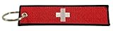 Switzerland Flag Key Chain, 100% Embroidered