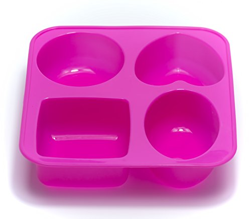 All in ONE Silicone Mold for DIY Craft Art Handmade Soap Mold, Cake Mold, Ice Cube Tray, Baking Mold (4 Shapes Mixed-1 Pack)