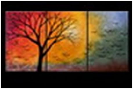 Amazon.com: Original Colorful Abstract Tree Wall Art 3 Pcs Set Oil