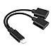 2 in 1 iPhone X/8/8Plus /7/7Plus adapter, Lightning Adapter, Lightning to Dual Lightning Splitter Cable Support Music Control, Charger and Phone Communication(Black)