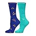Young Adult Girls School Socks Fun Novelty Floral Design Trouser Socks 6-Pair Crew (Rosebud)