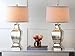 Safavieh Lighting Collection Glass Bottom Antique Silver and Wheat Table Lamp, Set of 2