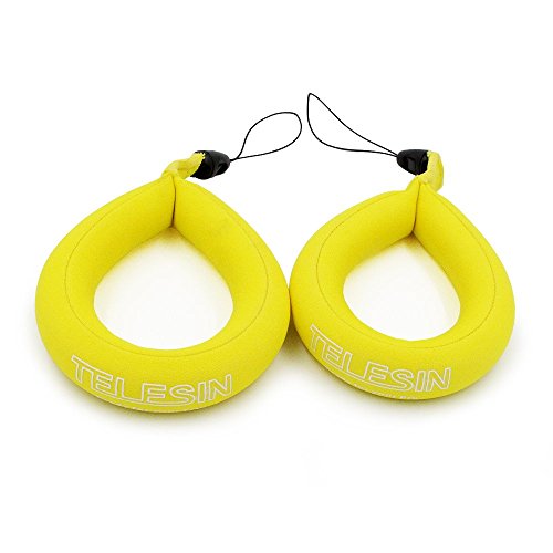TELESIN-Camera-Float-2-pack-Floating-Camera-Strap-for-Gopro-Action-Cameras-Waterproof-Cameras-Water-Sports-Floating-Wrist-Strap-for-Swimming-Diving-Sea-Fishing-YellowGreen