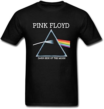 Cinxon Men's Pink Floyd Dark Side Of The Moon 100% Cotton Tees Black S