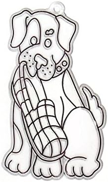 Kelly's Crafts Acrylic Suncatcher, Puppy With Shoe, Kids Craft Activity, 6 Piece