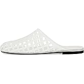 GTBINGGO Jelly Shoes for Women Slip on Jelly Mesh Flats Comfortable Closed Toe Jellies Sandals Mules Summer Beach White