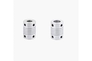 Xnrtop 8mm to 10mm Shaft Coupling 25mm Length 19mm Diameter Stepper Motor Coupler Aluminum Alloy Joint Connector for 3D Printer CNC Machine DIY Encoder(Pack of 2）