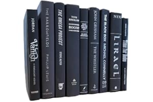 Covogoods Real Books by Color for Office or Home Decor - Interior Design Wedding Display Photo Prop Staging Decoration (11 Books, Black - silver title)