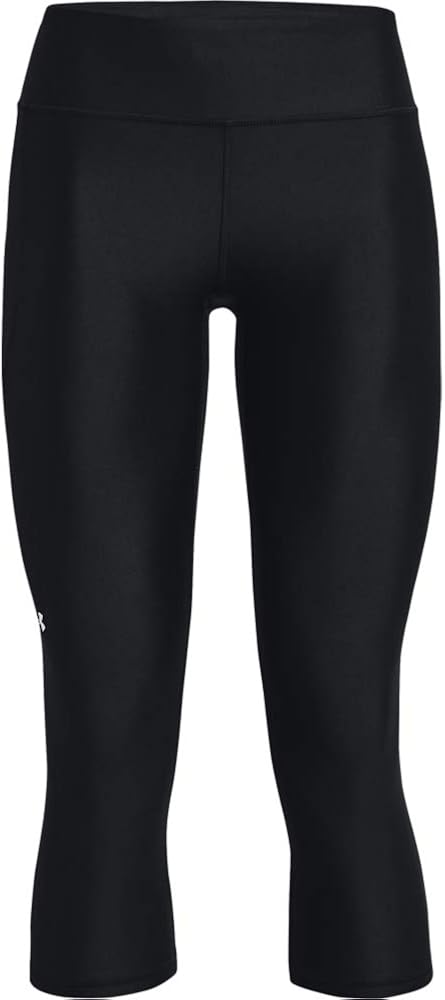 Under Armour Women's HeatGear Mid No-Slip Waistband Pocketed Capri: Clothing
