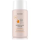 Babe Super Fluid Color Sunscreen SPF 50 – Tinted Facial Sunscreen – Lightweight, Non-Greasy, Broad Spectrum Protection – Suitable for Sensitive Skin – 50 ml