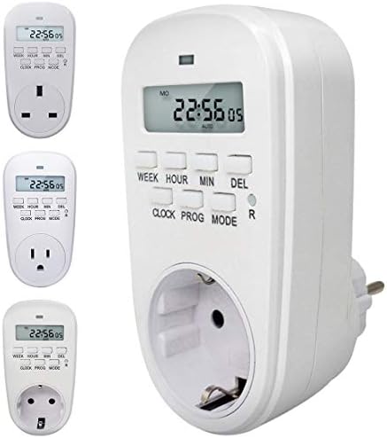 Sala-synth - Smart Power Socket Digital Timer Switch Energy Saving Adjustable Programmable Setting of Clock/On/ Off Time EU/US/ UK Plug