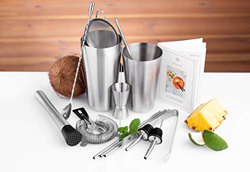 Benlhu Premium Cocktail Shaker Set - 15 Teiliges Cocktail Mixer Geschenk Set - Edelstahl Boston-Shaker 750ml… – Bild 3