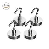 AIDOUT Magnetic Hooks-Strong Powerful and Heavy Duty-4 Pack Hanging Hooks - 40 LB & 80 LB Industrial Grade Multi-purpose Neodymium Hanging Hooks Great for Your Refrigerator and Other Magnetic Surfaces