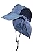 Men/Women Breathable Lightweight Polyester Mesh Summer Hat W/Neck Flap - Gray