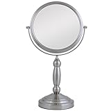 Zadro VAN410 Two-Sided Vanity Swivel Mirror, Satin Nickel, 1X and 10X