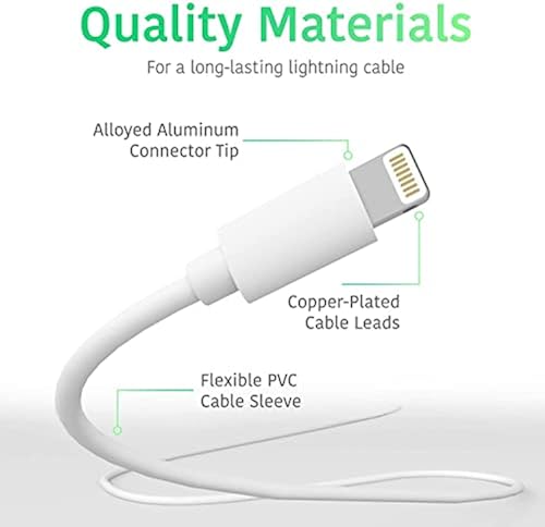 TALK WORKS iPhone Charger Lightning Cable 6ft Long Heavy Duty Cord