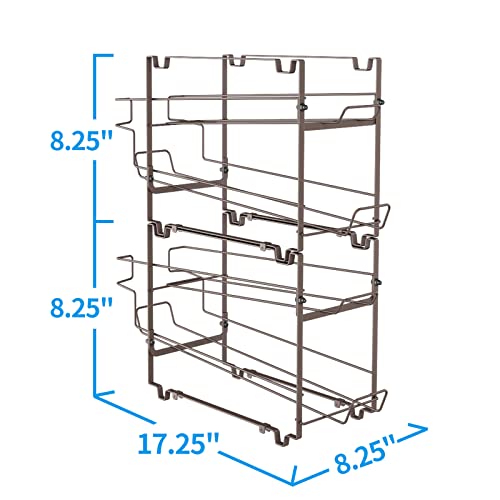 Wisdom Star 2 Pack Soda Can Organizer Rack for Pantry, Stackable Beverage Soda Can Storage Dispenser Holder for Refrigerator, Cabinet Bronze