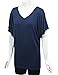 Lock and Love LL WT1038 Womens V Neck Short Sleeve Dolman Top XXL Navy
