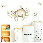 Little Deco Tatouage Mural Paresseux sur Branches & Oiseaux I (LxH) 62 x 40 cm I Nursery Baby Room Stickers muraux…