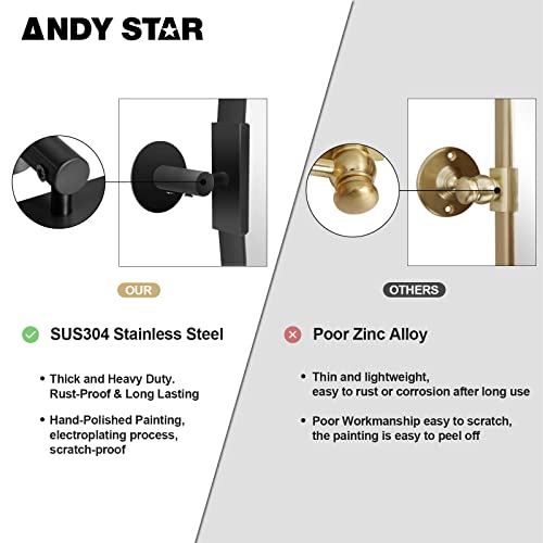 ANDY STAR Pivot Mirror, Black Oval Pivot Bathroom Mirror, Oval Matte