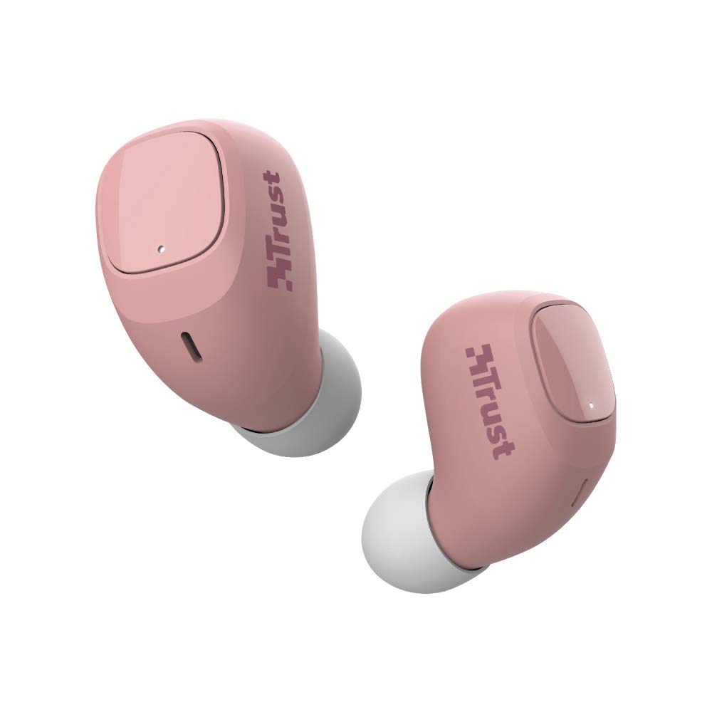 Trust Mobile Nika Compact Bluetooth True Wireless Earphones Earbuds (up to 18 hours playtime on the go, built-in microphone, TWS) - Pink