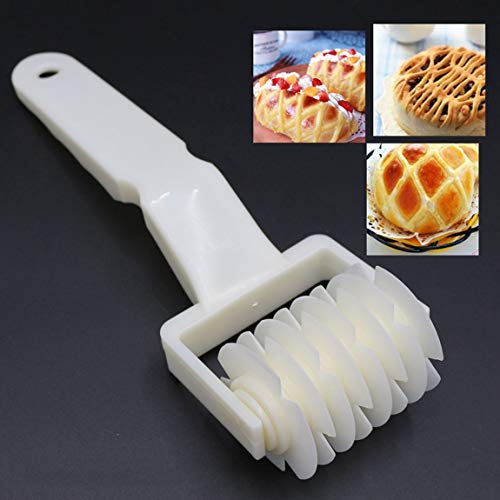 Plastic Baking Tool Pizza Pastry Lattice Roller Cutter Pull Net Wheel Knife for Dough Cookie Pie Craft Kitchen Accessories - White S - Thumbnail 2