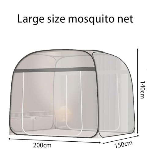Mosquiteiro Para Cama Sem Necessidade De Pendurar 1.5 * 2 * 1.4m,mosquiteiro (Cinza)