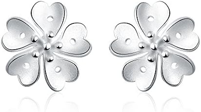 Love Direct Silver Plated Flower Shaped Stud Earrings for Women (Silver)