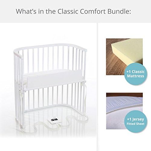 babybay Bedside Sleeper Classic Comfort Bundle in Purist (Pure White)