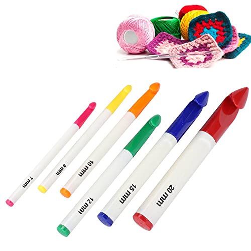 7mm-20mm Large Size Yarn Crochet Hooks Needles6Pcs Plastic Large Crochet Hook Set Knitting Tools