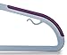 Popular Design Products 50 pc Premium Quality Easy-On Clothes Hangers - Grey with Purple Non-Slip Pads - Space Saving Thin Profile - for Shirts, Pants, Blouses, Scarves - Strong Enough for Coats