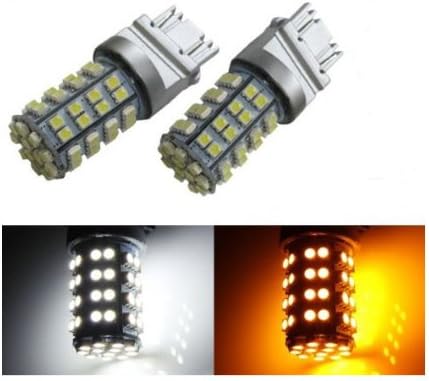 2x 60-SMD 3157 Dual-Color Switchback LED Bulbs (60-White 60-Amber)