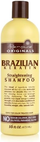 Renpure Originals Brazilian Keratin Straightening Shampoo, 16 Ounce (Pack of 3)