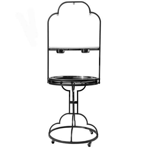 PARROT BIRD play pen stand gym PP 504 29D76H toy cage cages toys african grey conure (GRAY/SILVER)