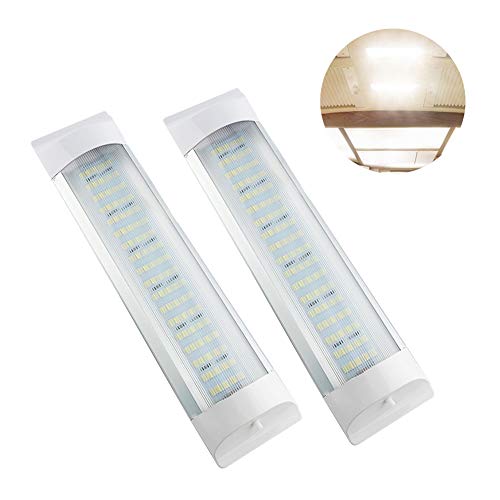 FOLCONROAD Interior Lights LED RV Ceiling Light Roof Lights 2 X 600LM 12V LED Interior Lighting for RV/Camper Trailer Motorhome Van with ON/Off Switch White -Pack of 2