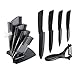 Ceramic Knife Set Kitchen Knife Cutlery Set Rust Proof Stain Resistance Ceramic Blade Set (6 Pieces Knife Set with Holder-Black2)