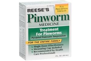 Reese's Pinworm Medicine Liquid for Entire Family, Full Prescription Strength, 1 Oz, Pack of 3, #1 Doctor Recommended Single Dose Pyrantel Pamoate Dewormer for Adults & Kids Ages 2+, Banana Flavor
