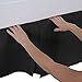 LDC Size Queen Bed Skirt 16 Inch Drop - Brushed Microfiber Pleated Bedskirt - Easy Fit, Wrinkle & Fade Resistant (Black)