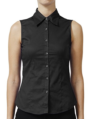 NE PEOPLE Womens Basic Tailored Sleeveless Button Down Shirts S-3XL