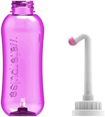 Wolfbeam Portable Bidet Sprayer Bathroom Toilet Bidet Bottle Handheld Vulva and Anal Cleaner Travel Bidet Spray Wiper for Personal Hygiene 2 Nozzles